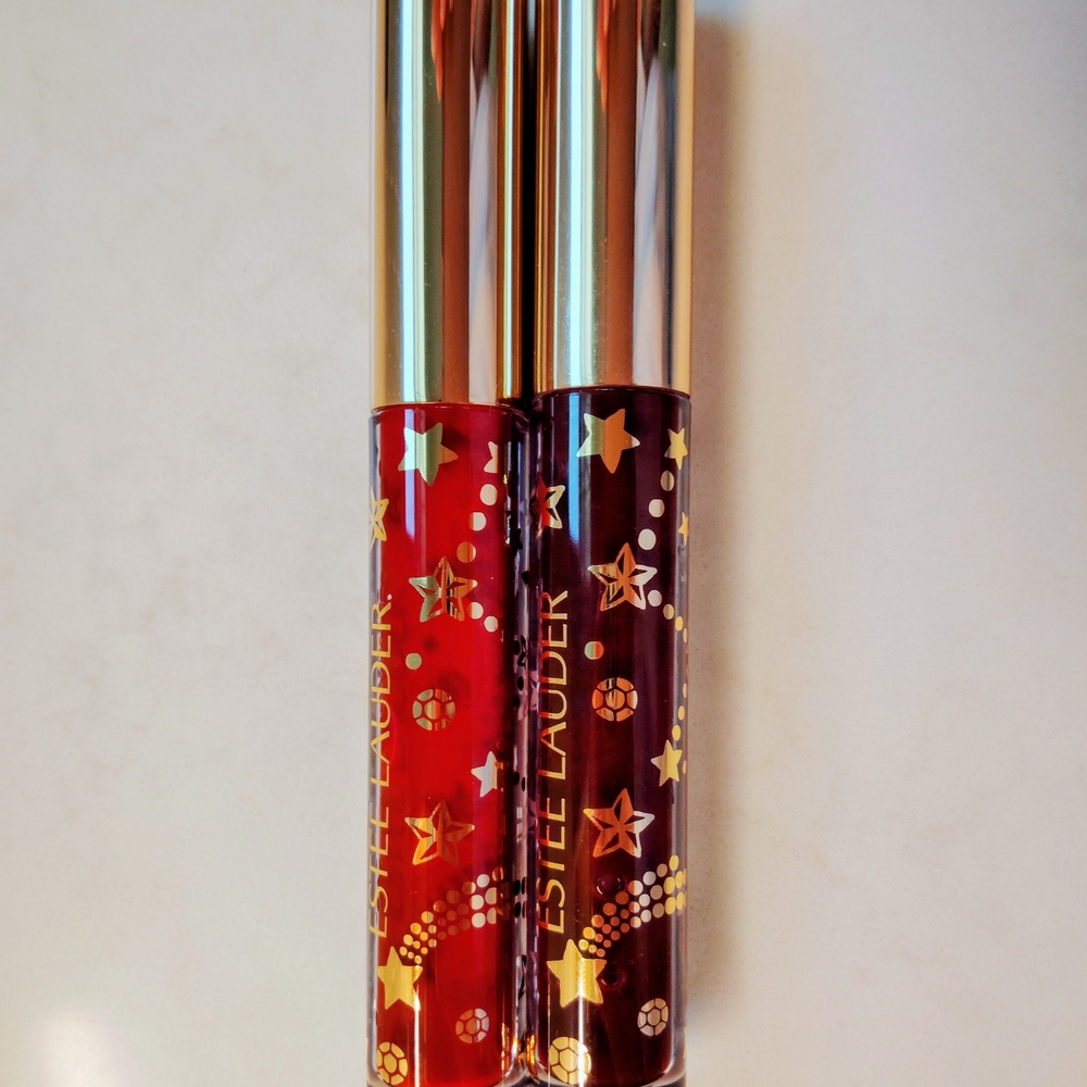 New Two Estee Lauder Devine Plum And Ruby Quartz Lip Gloss